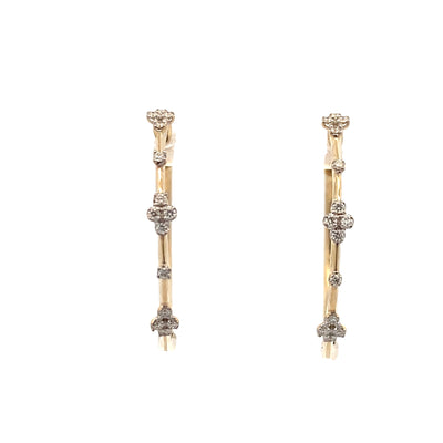 Large Diamond Hoops in Yellow Gold by Gabriel & Co.