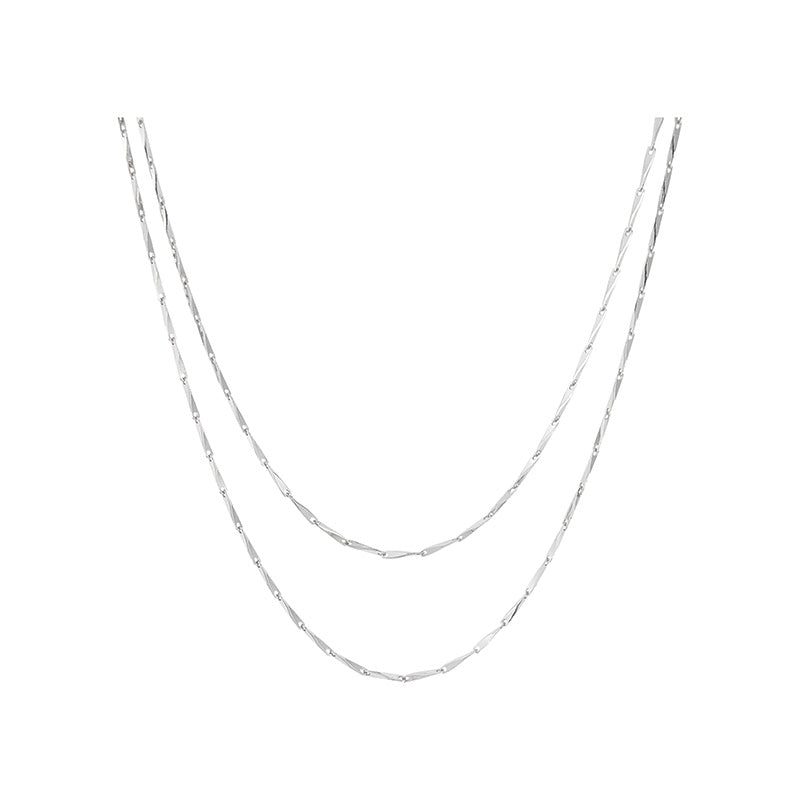 Sterling Silver Fancy Link Layered Necklace 3D809S/1700