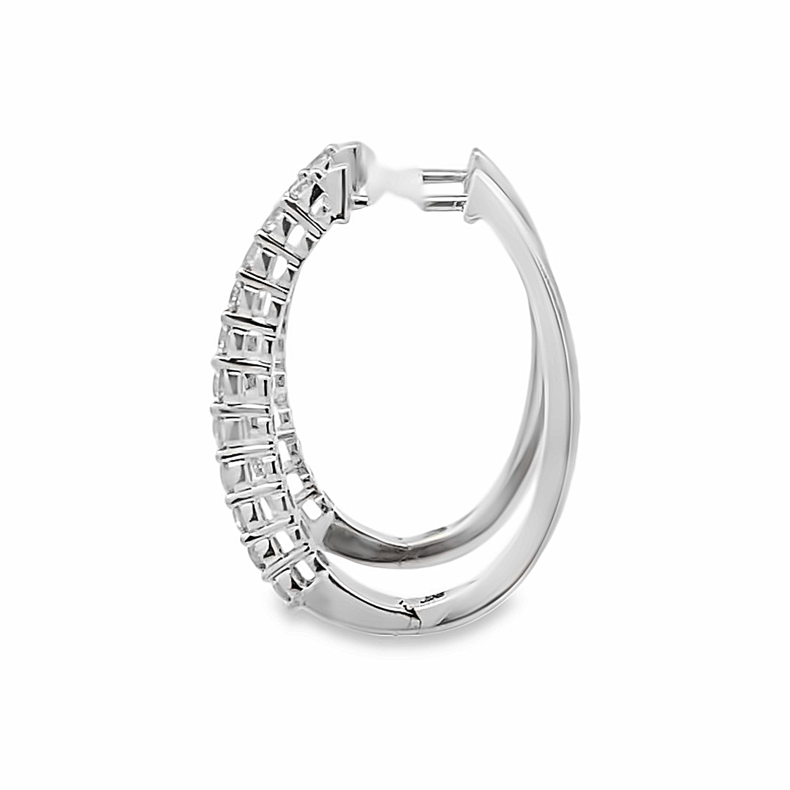 14 Karat White Gold 3/4 CTW Diamond Hoop Earrings JX7424-B14W
