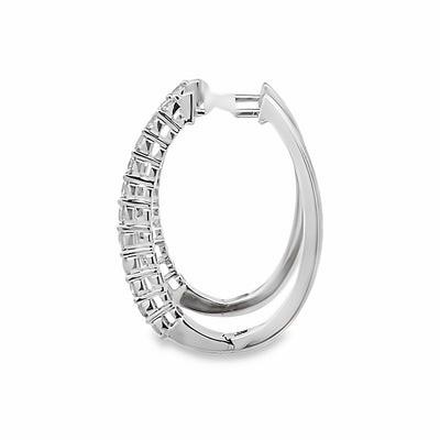 3/4 CTW Diamond Hoop Earrings in White Gold