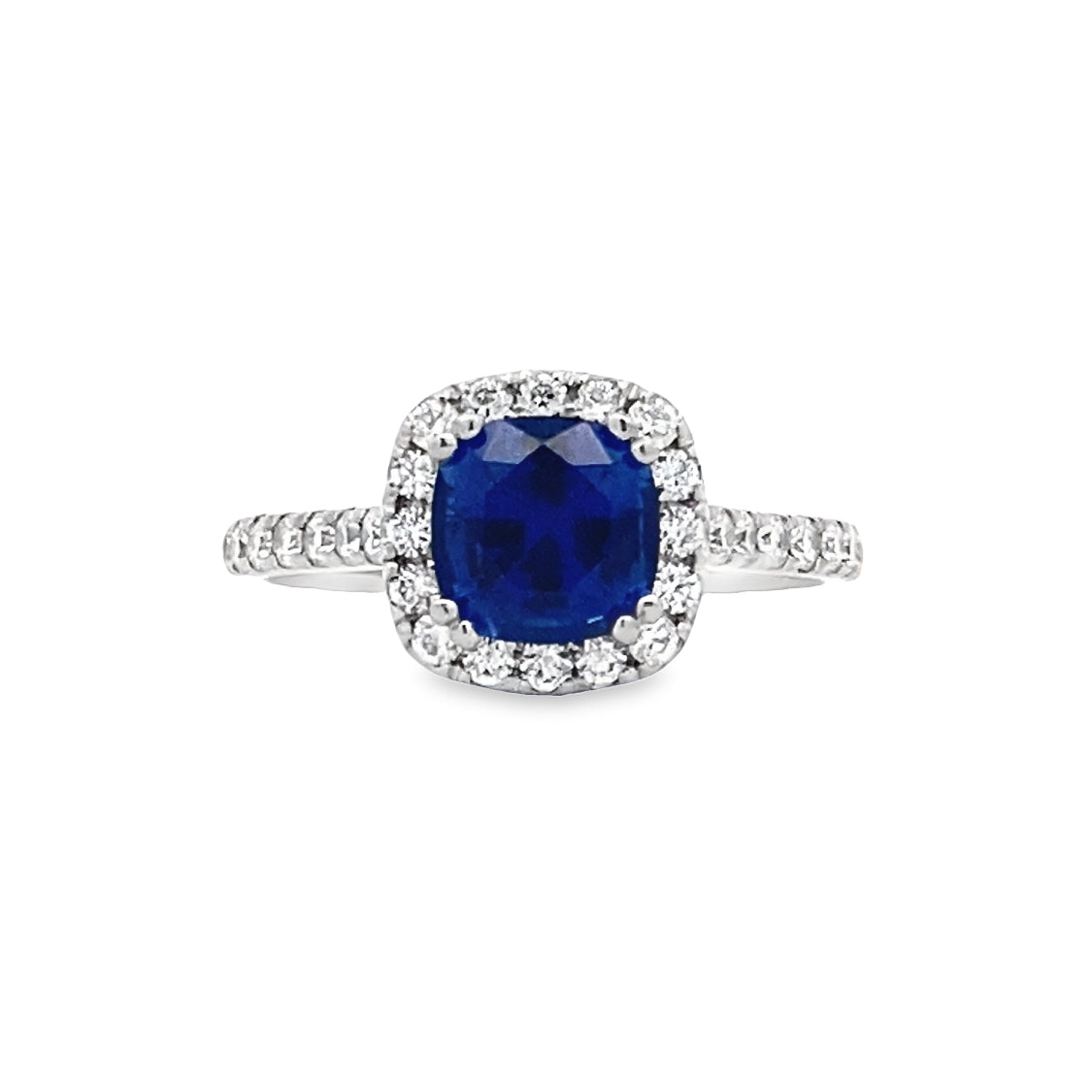 Beeghly & Co. Platinum Sapphire & Diamond Engagement Ring BCR-65