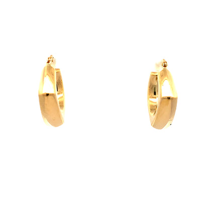 HP Puffy Hoop Earrings in Yellow Gold
