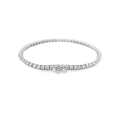 Diamond Line Tennis Bracelet in White Gold