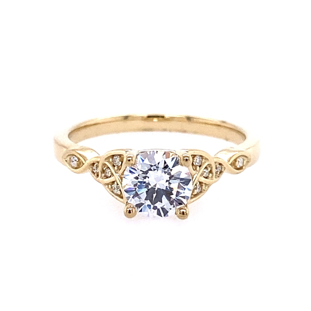 14 Karat Side Stones Round Shape Engagement Ring 124181:605:P