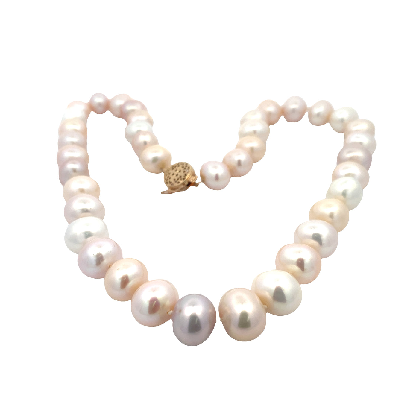 ESTATE 18" Cultured Pearl Strand in Yellow Gold