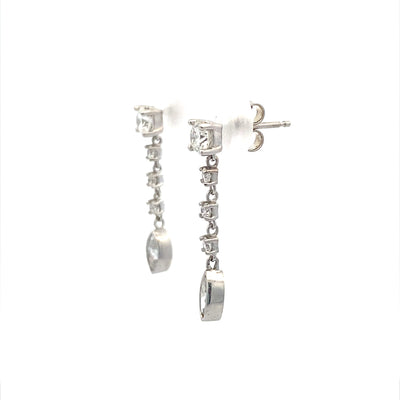 3/4 CTW Diamond Droplet Earrings in White Gold by B&C
