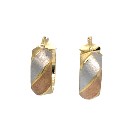 ESTATE Hoops in Three-Tone Gold