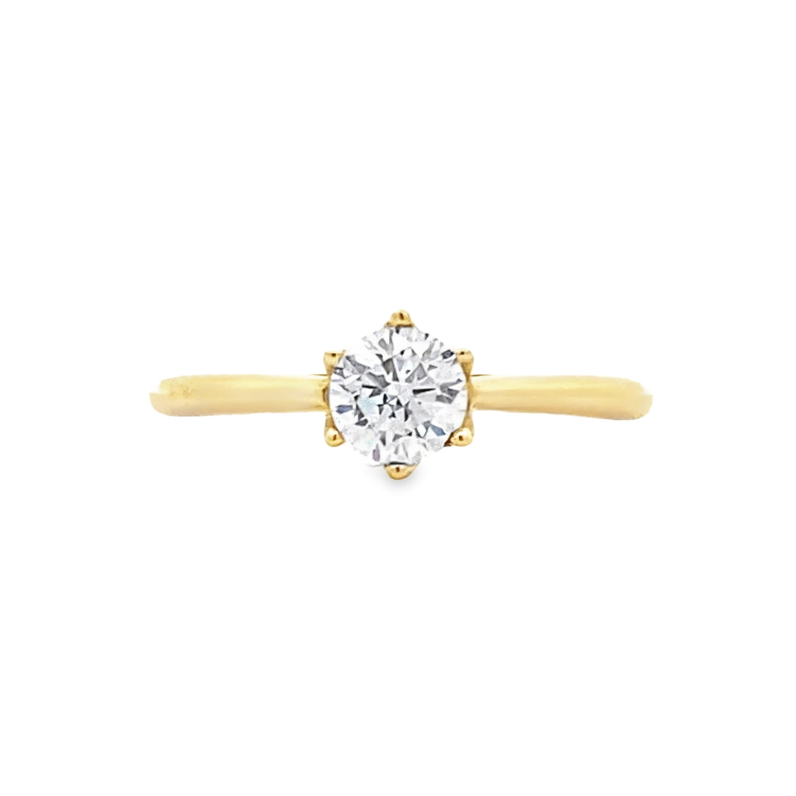 Zeghani 14 Kara Yellow Goldt Solitaire Round Shape Engagement Ring ZR1727