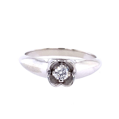 Diamond Round Solitaire Promise Ring in White Gold by B&C