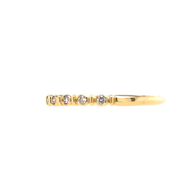 Bezel Set Diamond Stackable Ring in Yellow Gold