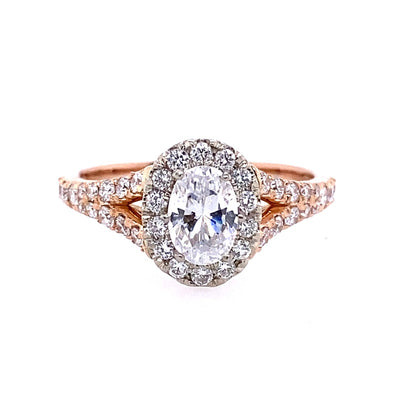 Beeghly & Co. 14 Karat Halo Oval Shape Engagement Rings BCR-89