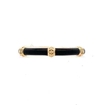 Black Enamel Ring in Yellow Gold by Gabriel & Co.