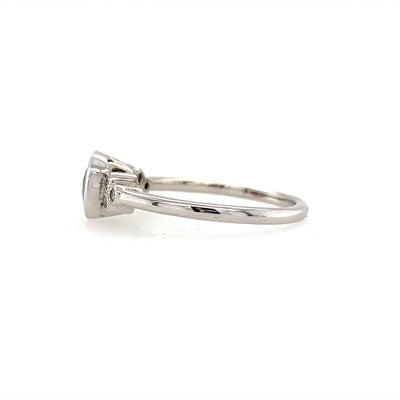 Vintage Inspired Garnet and Diamond Ring in White Gold by B&C