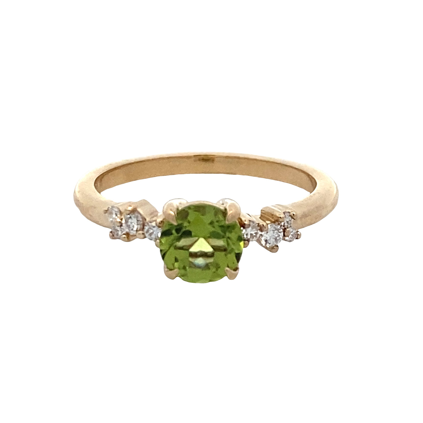 Peridot and Diamond Ring in Yellow Gold by B&C