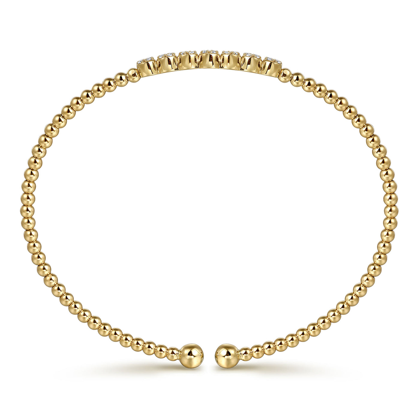 Beaded Diamond Bangle in Yellow Gold by Gabriel & Co.