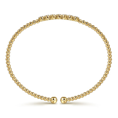 Beaded Diamond Bangle in Yellow Gold by Gabriel & Co.