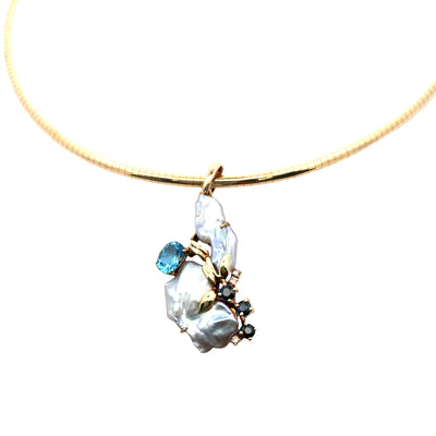 ESTATE Multi Gemstone Enhancer in Yellowo Gold