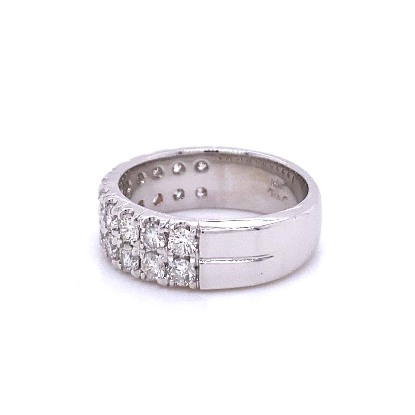 Double Row Diamond Band in White Gold by B&C