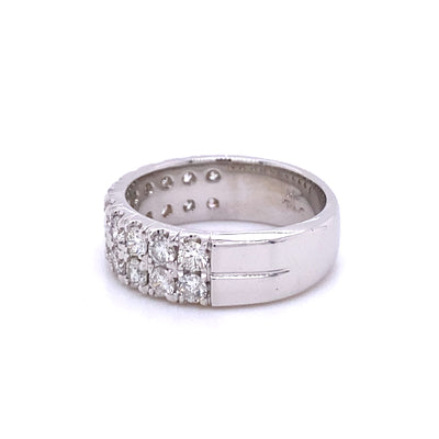 Double Row Diamond Band in White Gold by B&C