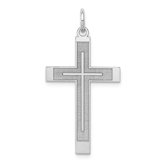 14 Karat Religious White Gold Cross Pendants