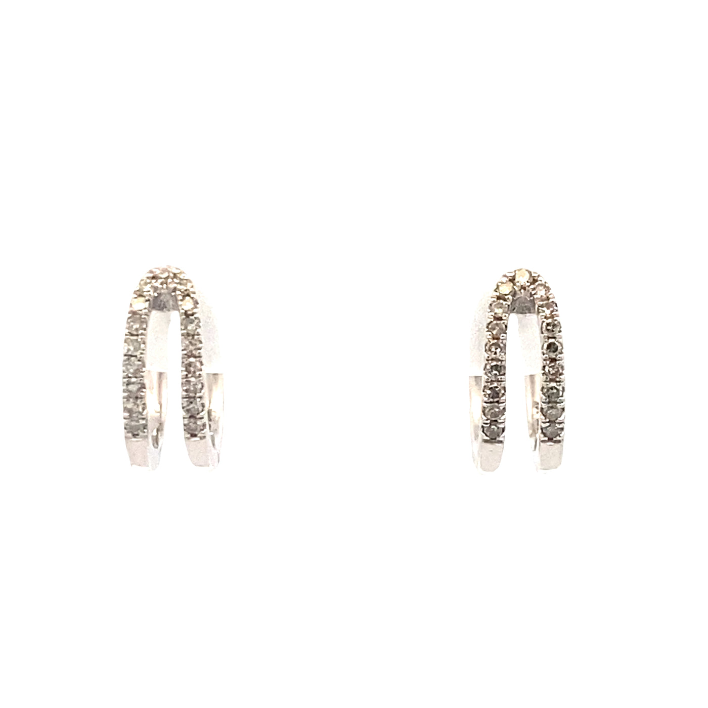 Diamond Huggie Earrings in White Gold