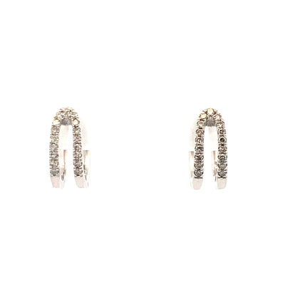 Diamond Huggie Earrings in White Gold