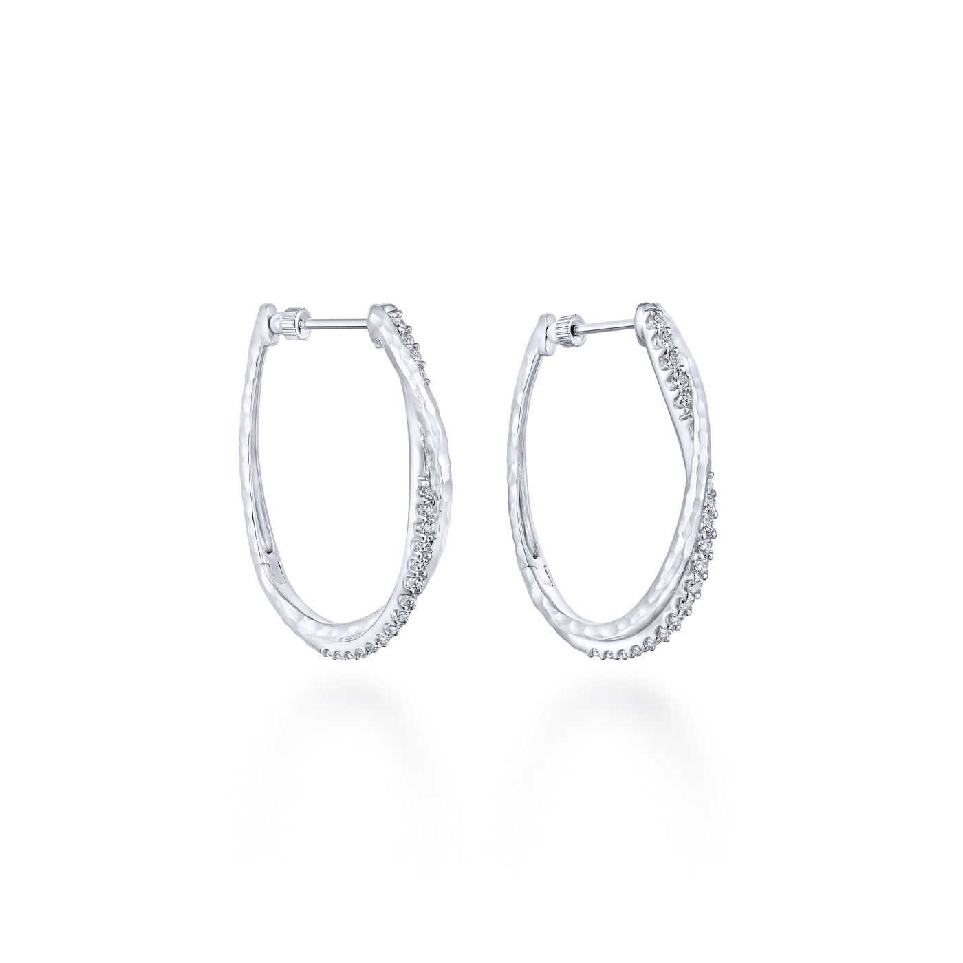 Hammered Twisted Hoops in Silver by Gabriel & Co.