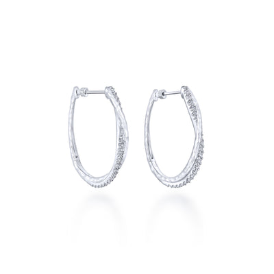 Hammered Twisted Hoops in Silver by Gabriel & Co.