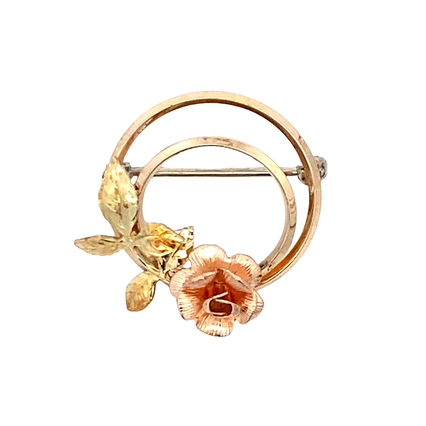 ESTATE Krementz Rose Pin in Two-Tone Gold