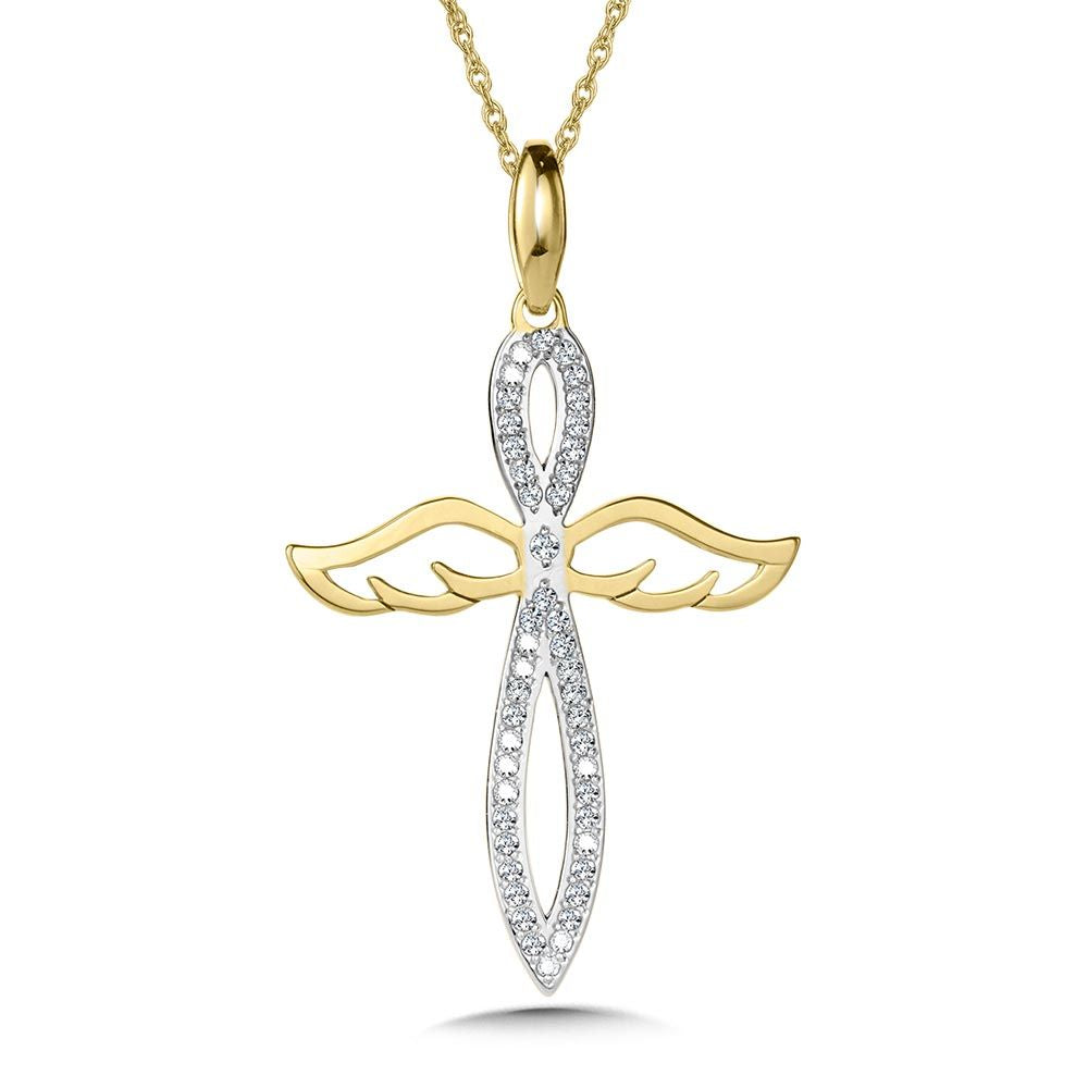 Yellow Gold Diamond Cross Pendant