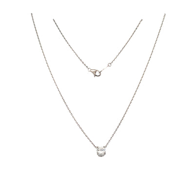 Diamond Solitaire Necklace in White Gold by B&C