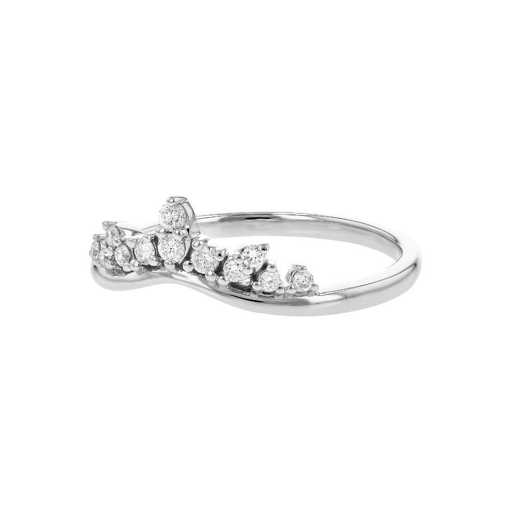 Curved Diamond Band in White Gold by Allison Kaufman