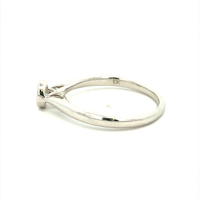 Diamond Solitaire Promise Ring in White Gold