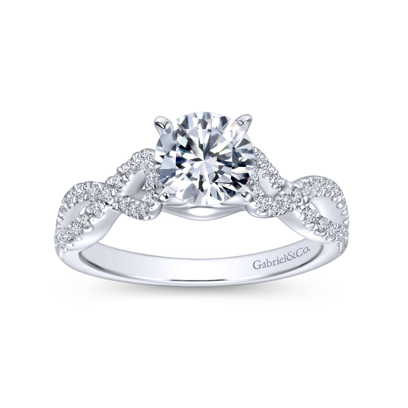 Gabriel & Co. 14 Karat White Gold Round Diamond Engagement Ring ER7805W44JJ