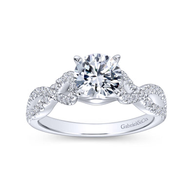 Gabriel & Co. 14 Karat White Gold Round Diamond Engagement Ring ER7805W44JJ