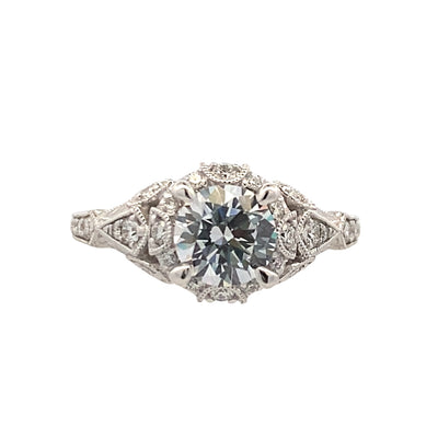 Vintage Style Engagement Ring in White GOld by Gabriel & Co.
