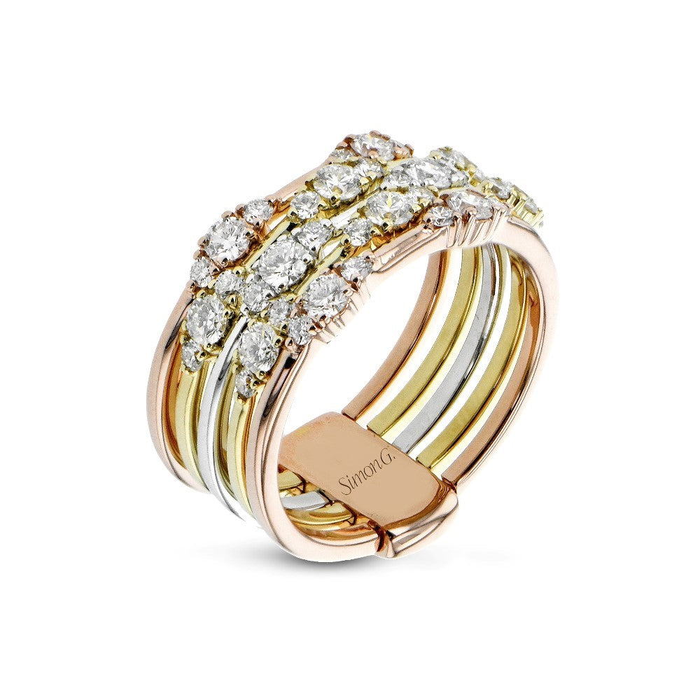 Simon G Jewelry 18 Karat Contemporary Five Row Diamond Fashion Ring - Women's LR2916