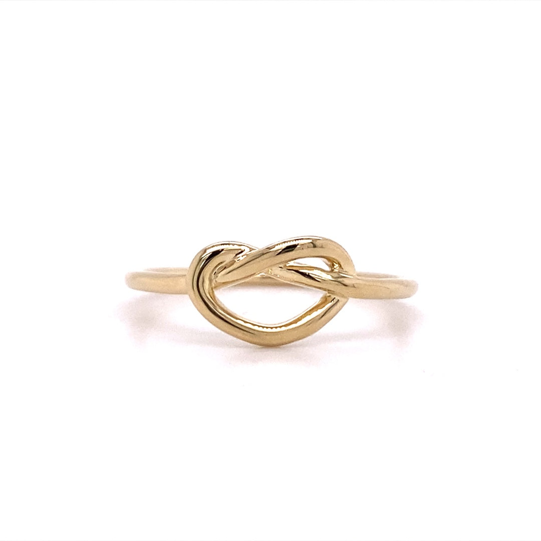 Twisted Heart Pretzel Ring in Yellow Gold by Gabriel & Co.