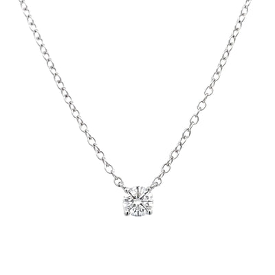 14 Karat White Gold Solitaire Diamond Necklaces U060025CW