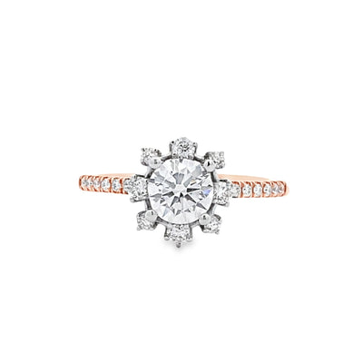 Gabriel & Co. 14 Karat Two--Tone Starburst Halo Engagement Ring er15226R3T44JJ