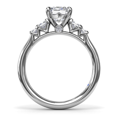1.50ct Princess Cut CZ Engagement RIng with Side Stones in White Gold by Fana