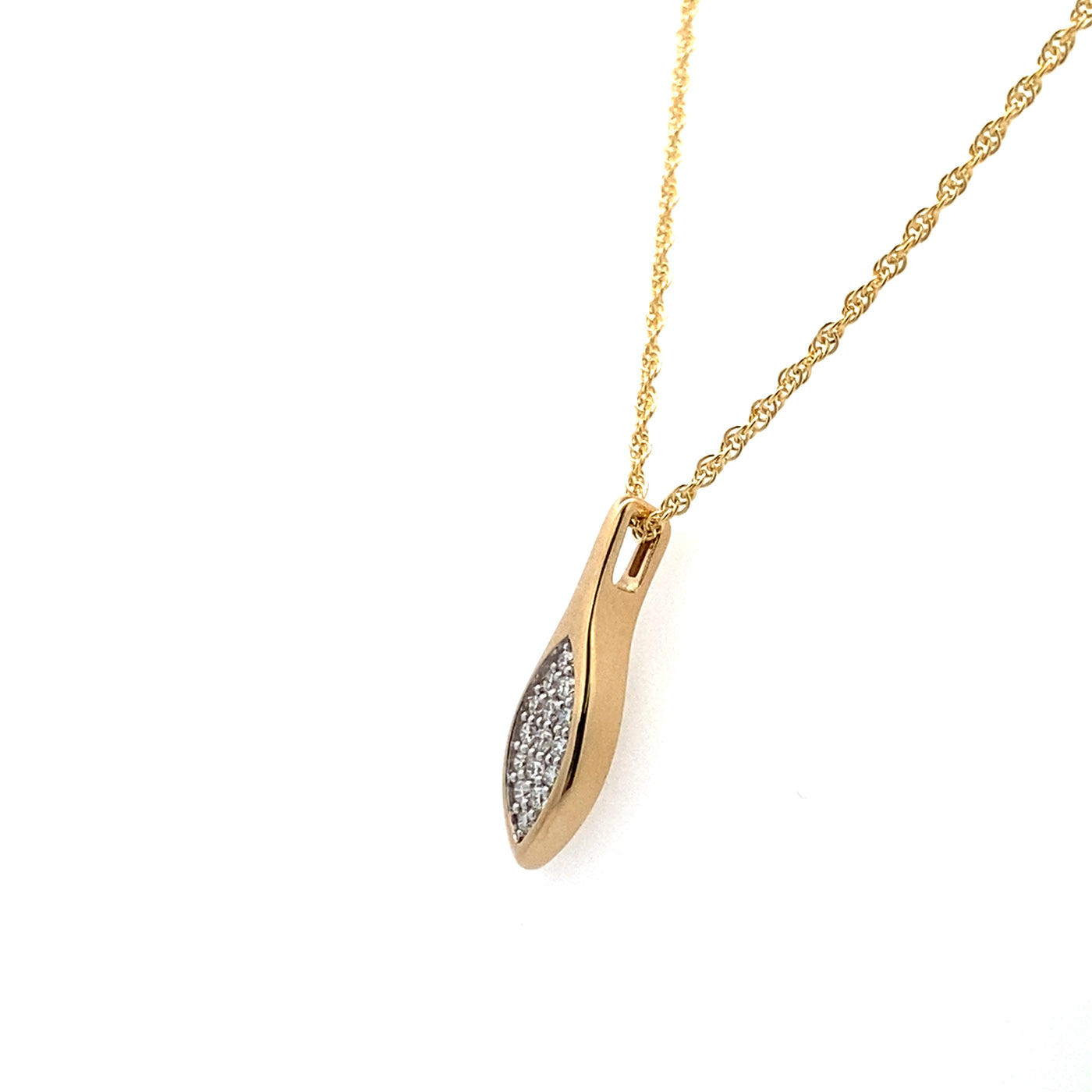 14K Yellow Gold .20CTW Diamond Pendant by Allison Kaufman