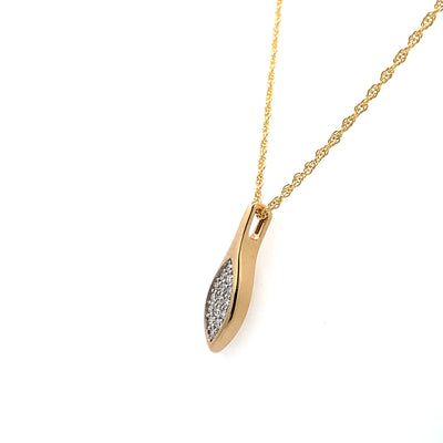 14K Yellow Gold .20CTW Diamond Pendant by Allison Kaufman