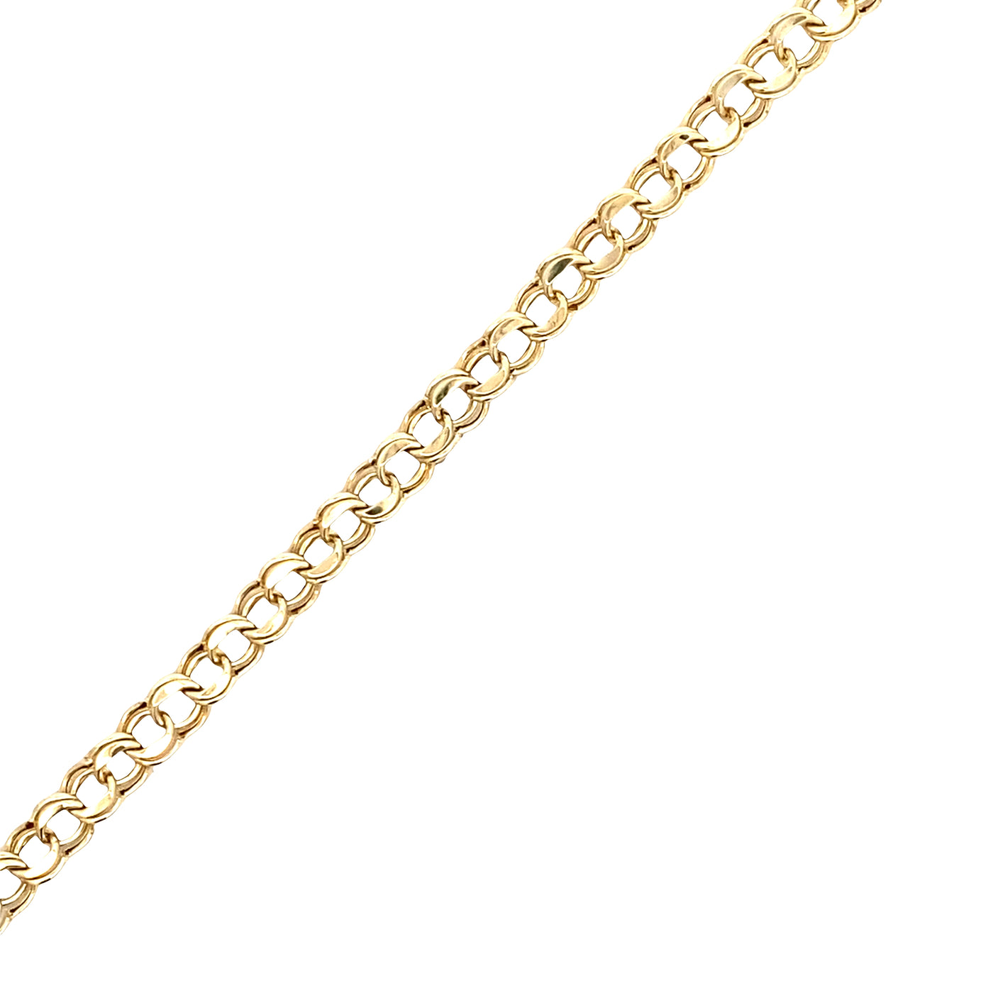 Estate Double Link Charm Bracelet in Yellow Gold