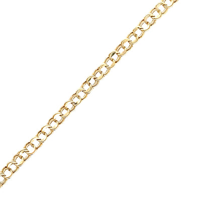 Estate Double Link Charm Bracelet in Yellow Gold