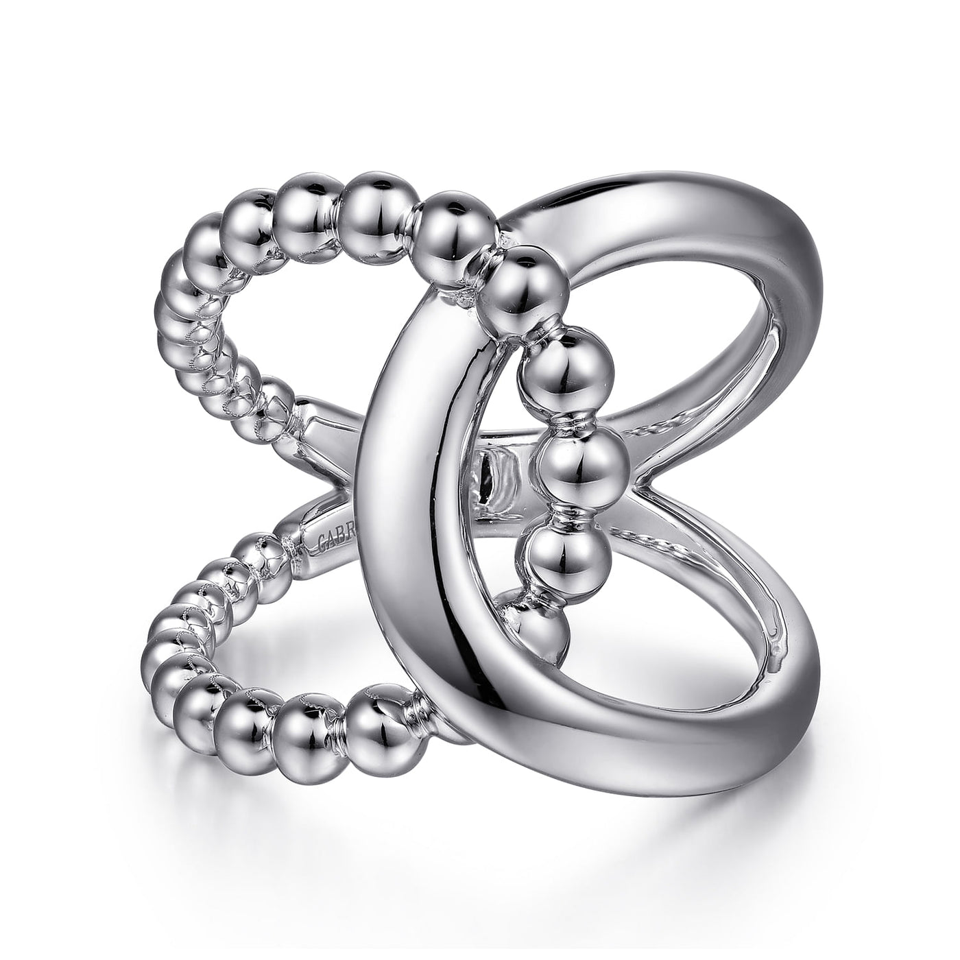 Interlocking Bujukan Ring in Silver by Gabriel & Co.