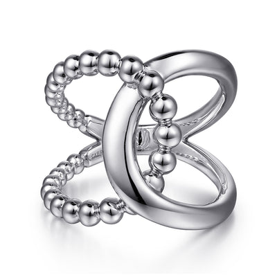 Interlocking Bujukan Ring in Silver by Gabriel & Co.