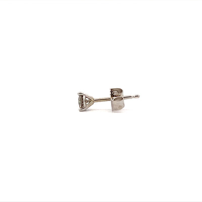 Single Diamond Martini Stud in White Gold