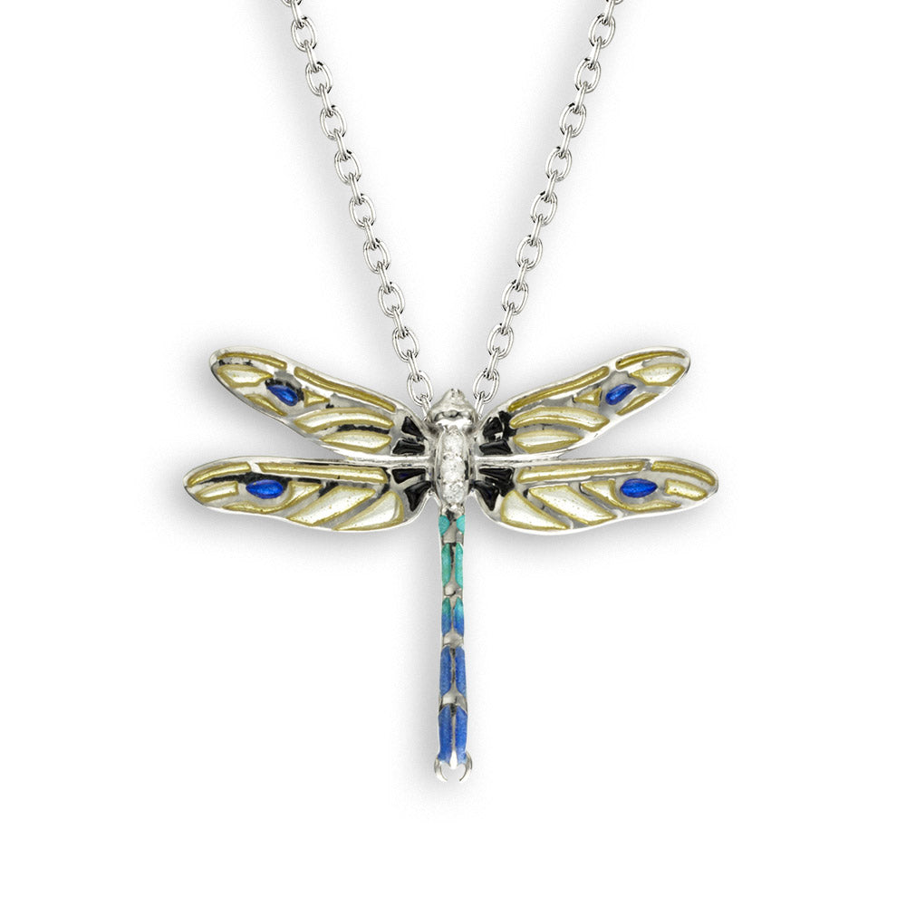 Nicole Barr Silver Enamel Dragonfly Pendants NN0374YA