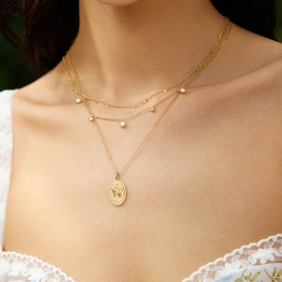 Kyoto Opal Station Necklace in Yellow Gold by Ania Haie